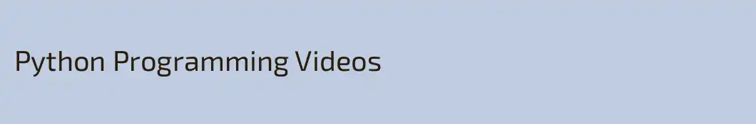 Python Programming Videos